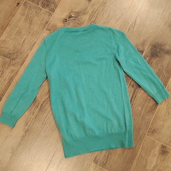 J Crew Green Merino Wool Crew Neck Sweater - Picture 2 of 5